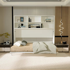 Bellemave® Twin Size Horizontal Murphy Bed with Shelf Storage and New Style Gas Struts - Bellemave