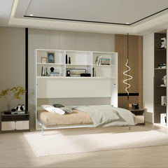 Bellemave® Twin Size Horizontal Murphy Bed with Shelf Storage and New Style Gas Struts - Bellemave
