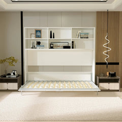 Bellemave® Twin Size Horizontal Murphy Bed with Shelf Storage and New Style Gas Struts - Bellemave
