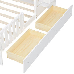 Bellemave® Twin Size House Bed With 2 Storage Drawers and Guardrails,Roof and Window - Bellemave