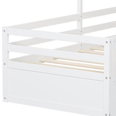 Bellemave® Twin Size House Bed With 2 Storage Drawers and Guardrails,Roof and Window - Bellemave