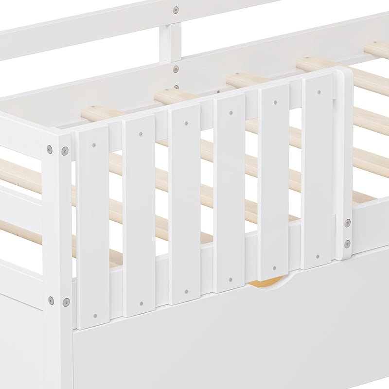 Bellemave® Twin Size House Bed With 2 Storage Drawers and Guardrails,Roof and Window - Bellemave