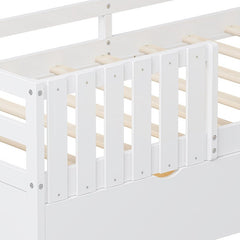 Bellemave® Twin Size House Bed With 2 Storage Drawers and Guardrails,Roof and Window - Bellemave