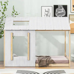 Bellemave® Twin Size House Bed with Roof and Window - Bellemave