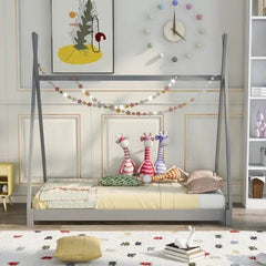 Bellemave® Twin Size House Bed with Triangle Tructure - Bellemave
