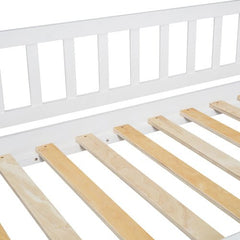 Bellemave® Twin Size House Bunk Bed with Two Drawers and Slide - Bellemave