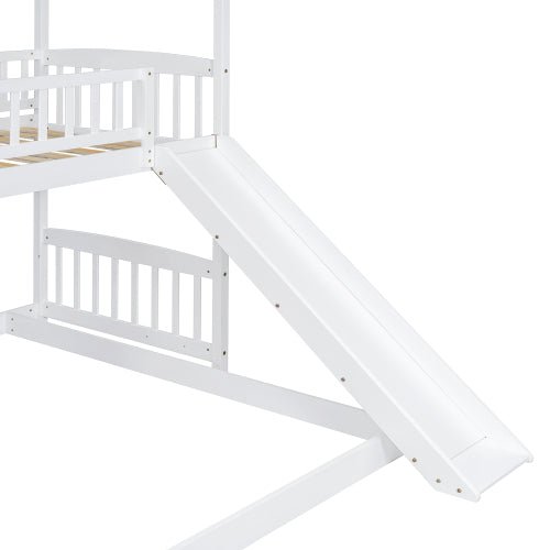 Bellemave® Twin Size House Bunk Bed with Two Drawers and Slide - Bellemave