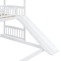 Bellemave® Twin Size House Bunk Bed with Two Drawers and Slide - Bellemave