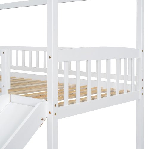 Bellemave® Twin Size House Bunk Bed with Two Drawers and Slide - Bellemave