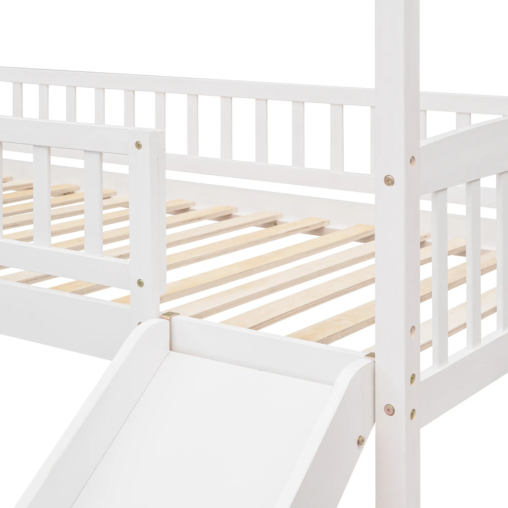 Bellemave® Twin Size House Loft Bed with Ladder and Slide - Bellemave