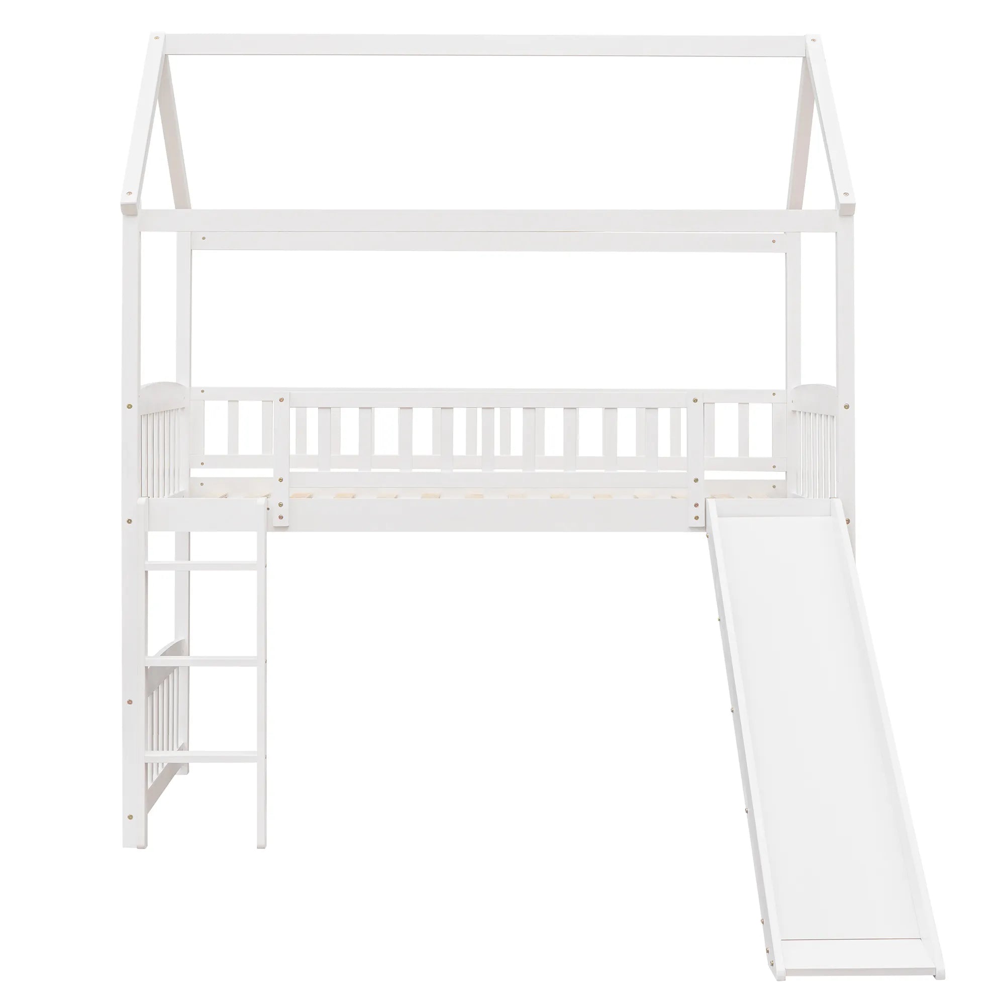 Bellemave® Twin Size House Loft Bed with Ladder and Slide - Bellemave