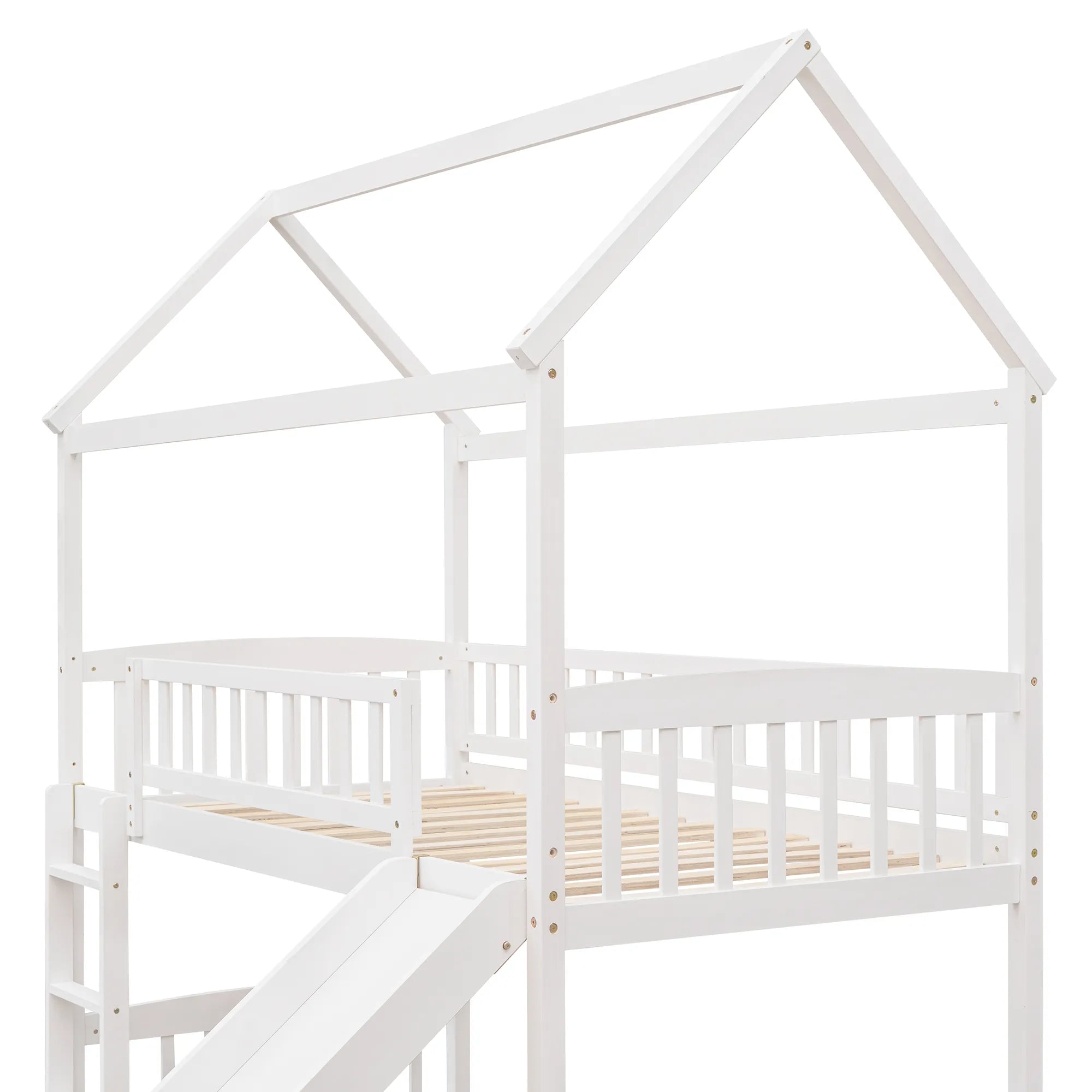 Bellemave® Twin Size House Loft Bed with Ladder and Slide - Bellemave