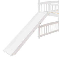 Bellemave® Twin Size House Loft Bed with Ladder and Slide - Bellemave