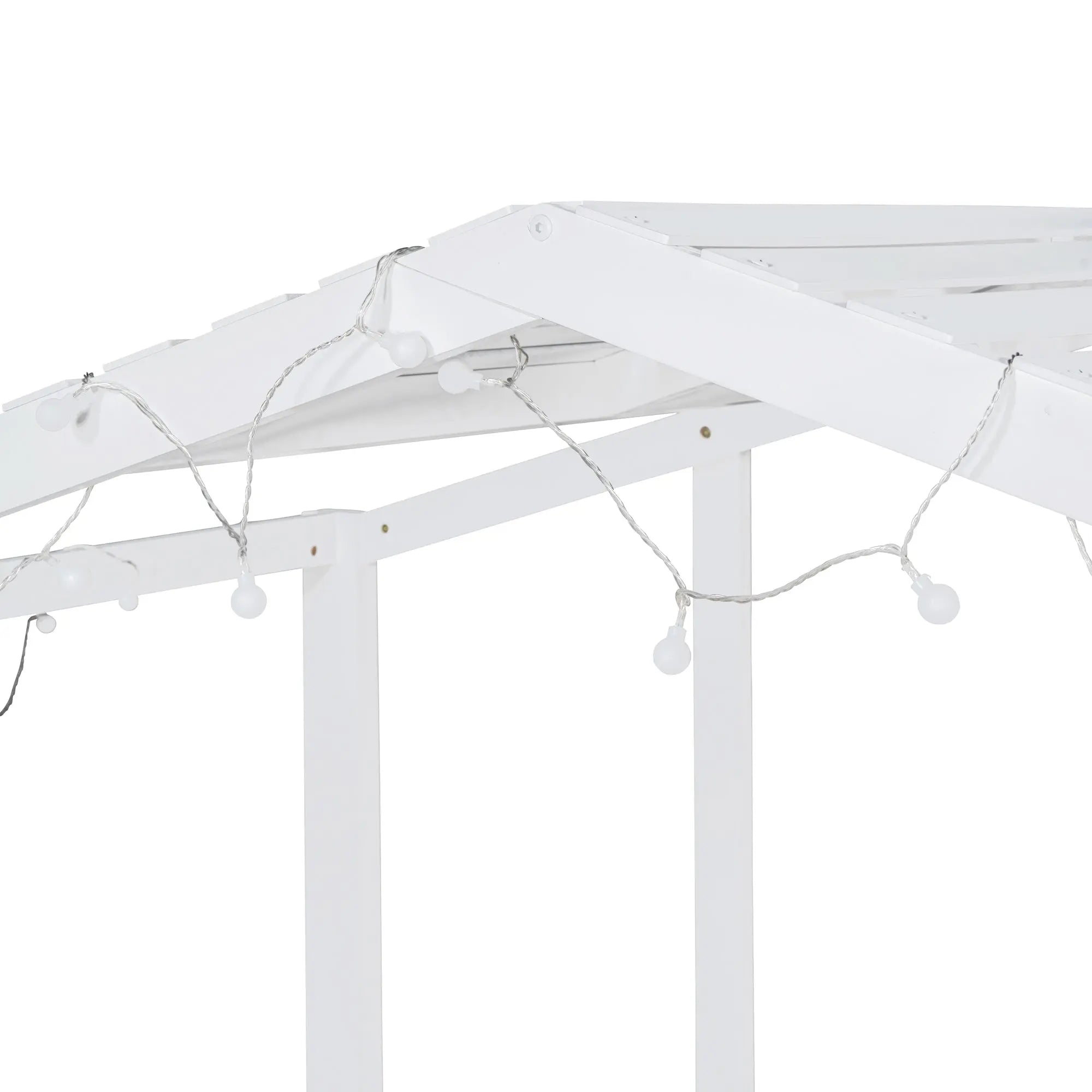 Bellemave® Twin Size House Loft Bed with Ladder and Slide,Blackboard and Light Strip on the Roof - Bellemave