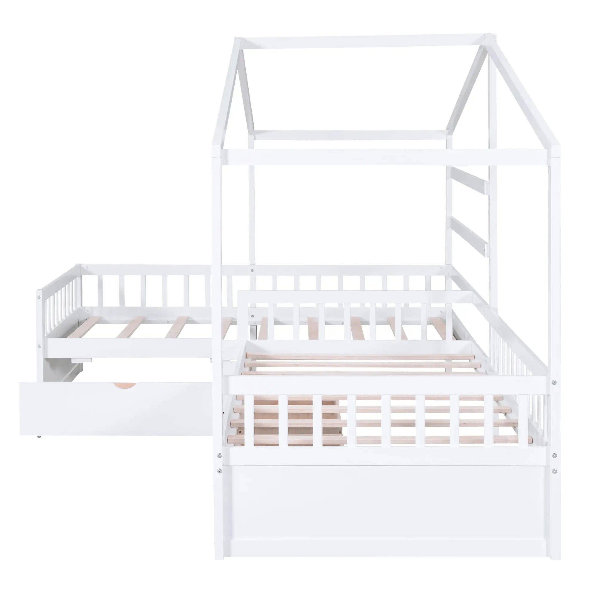 Bellemave® Twin Size House Platform Bed with Three Storage Drawers - Bellemave
