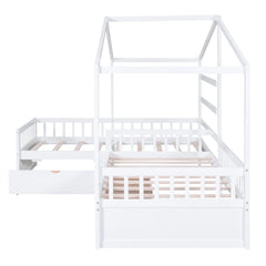 Bellemave® Twin Size House Platform Bed with Three Storage Drawers - Bellemave