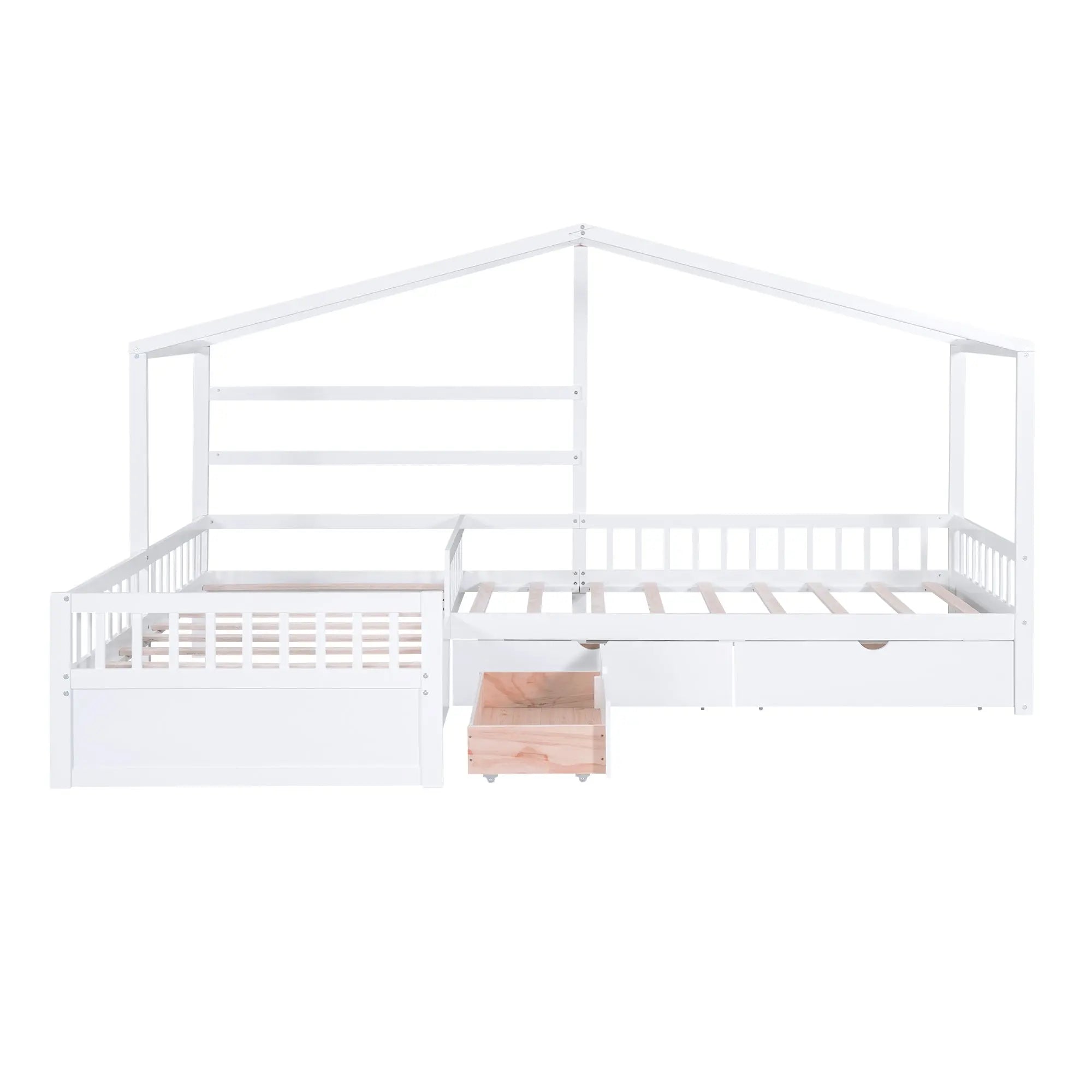Bellemave® Twin Size House Platform Bed with Three Storage Drawers - Bellemave