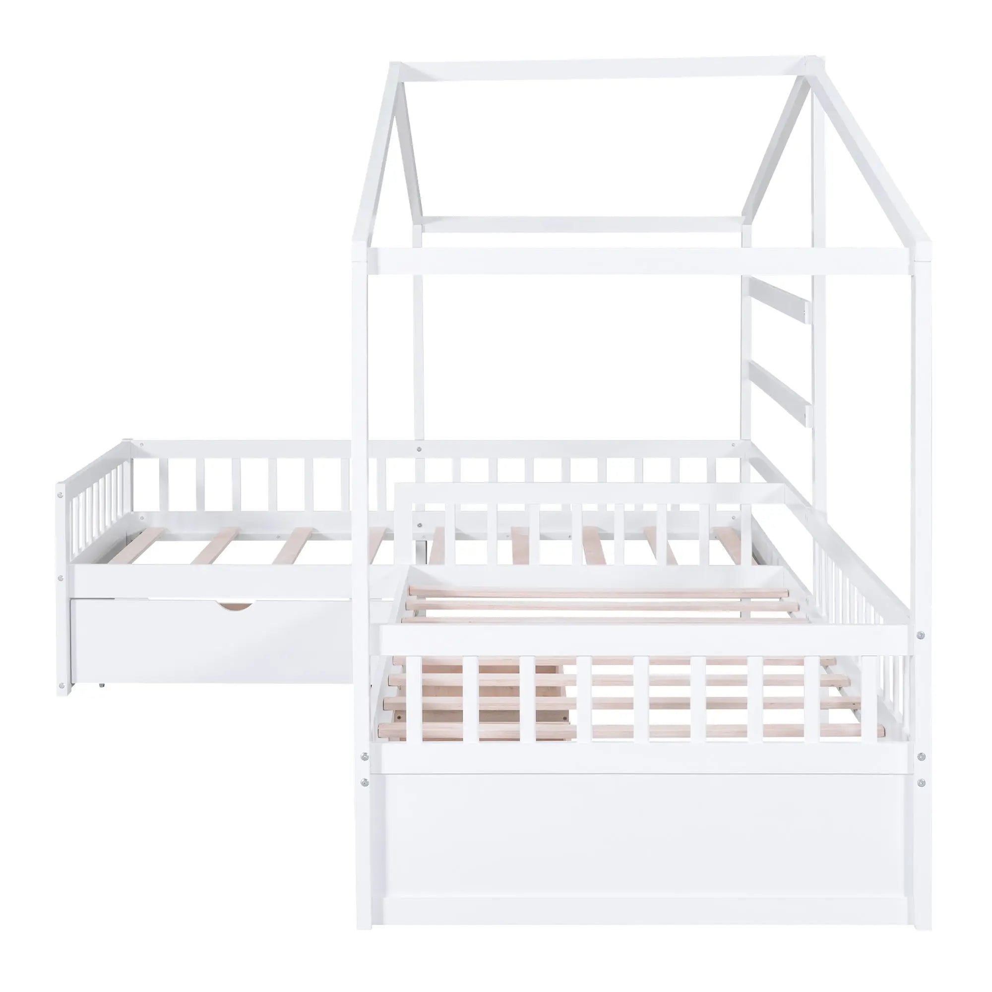 Bellemave® Twin Size House Platform Bed with Three Storage Drawers - Bellemave