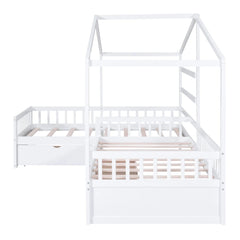 Bellemave® Twin Size House Platform Bed with Three Storage Drawers - Bellemave