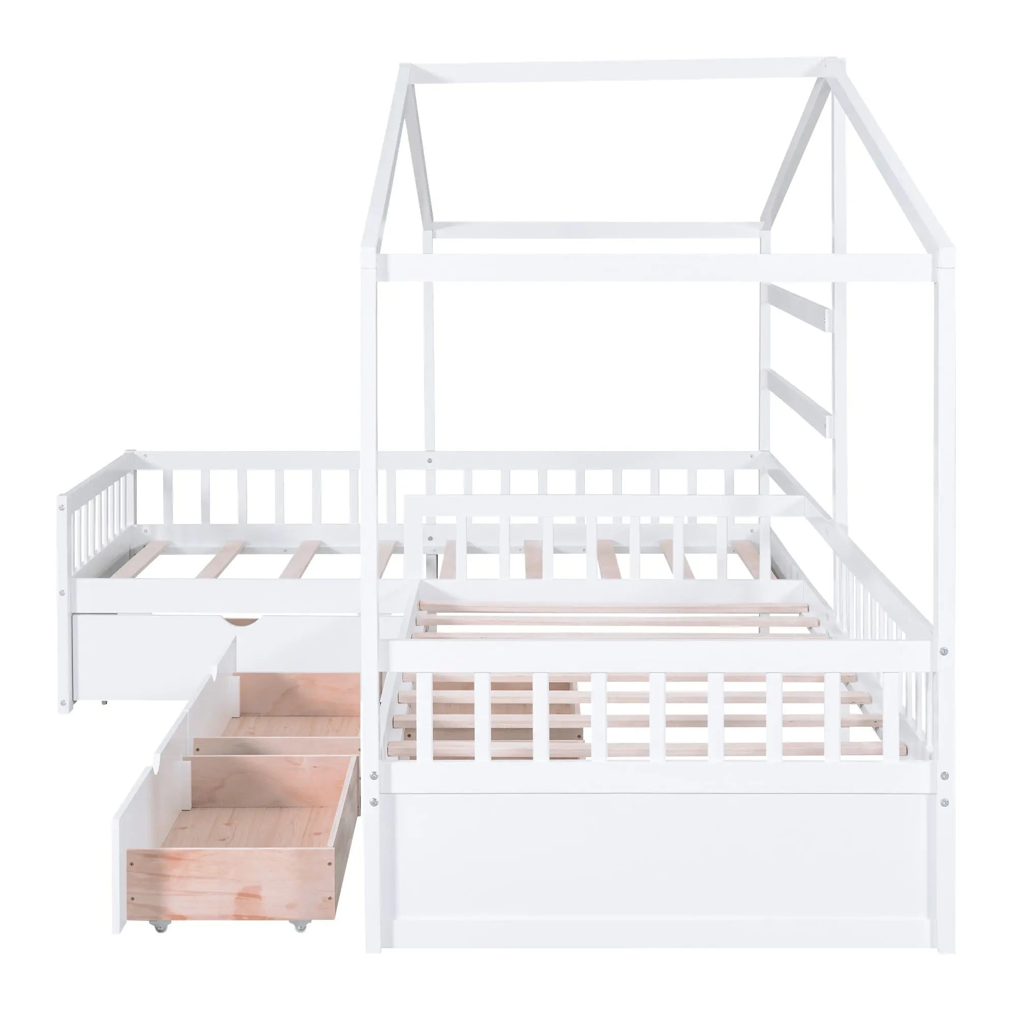 Bellemave® Twin Size House Platform Bed with Three Storage Drawers - Bellemave