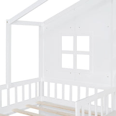 Bellemave® Twin Size House Platform Bed with Two Drawers and Storage Shelf - Bellemave