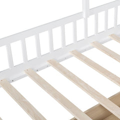 Bellemave® Twin Size House Platform Bed with Two Drawers and Storage Shelf - Bellemave