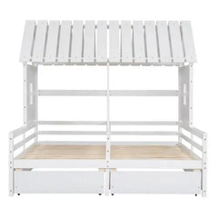 Bellemave® Twin Size House Platform Beds with Two Drawers - Bellemave