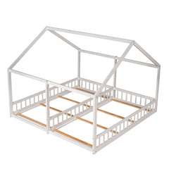 Bellemave® Twin Size House Platform Beds,Two Shared Beds - Bellemave