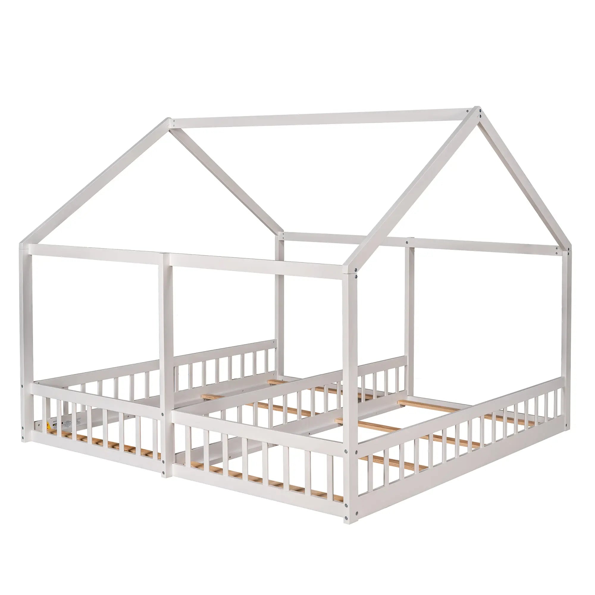 Bellemave® Twin Size House Platform Beds,Two Shared Beds - Bellemave