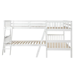 Bellemave® Twin Size L - Shaped Bunk Bed with Ladder - Bellemave