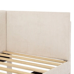 Bellemave® Twin Size L - Shaped Corduroy Daybed with 2 Storage Drawers - Bellemave