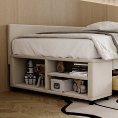 Bellemave® Twin size L - Shaped Upholstered Daybed with Storage and Drawers - Bellemave