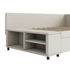Bellemave® Twin size L - Shaped Upholstered Daybed with Storage and Drawers - Bellemave
