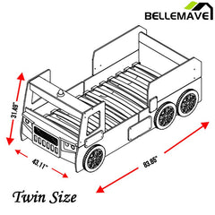 Bellemave® Twin Size Little Heroes Fire Truck Bed - Bellemave