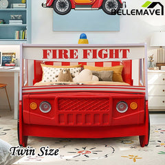 Bellemave® Twin Size Little Heroes Fire Truck Bed - Bellemave