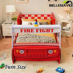 Bellemave® Twin Size Little Heroes Fire Truck Bed - Bellemave