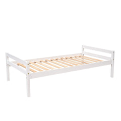 Bellemave® Twin Size Loft Bed with A Stand - Alone Bed, Storage Staircase, Desk, Shelves and Drawer - Bellemave