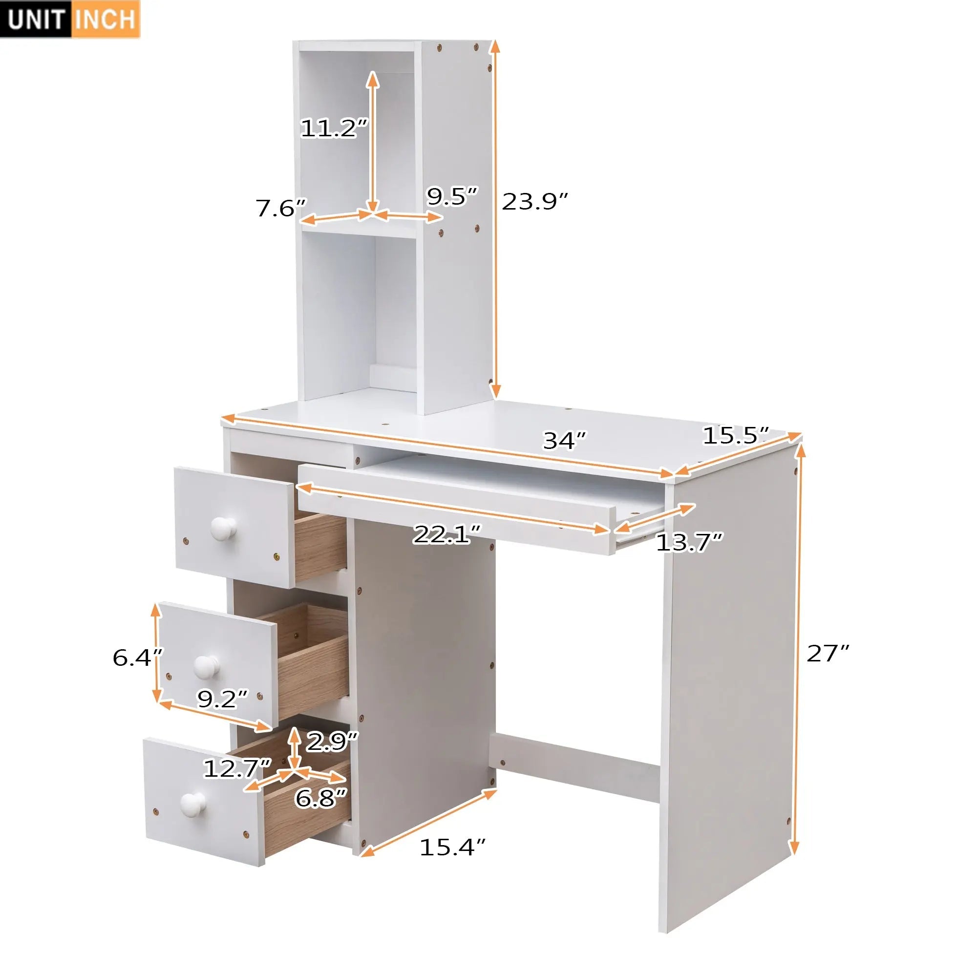 Bellemave® Twin Size Loft Bed with A Stand - Alone Bed, Storage Staircase, Desk, Shelves and Drawer - Bellemave