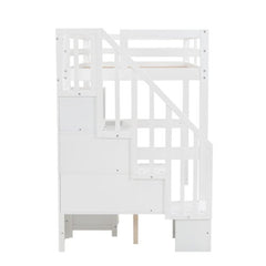 Bellemave® Twin Size Loft Bed with Built - in Desk and Double Storage Drawers - Bellemave