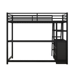 Bellemave® Twin Size Loft Bed with Desk and Shelves, Two Built - in Drawers - Bellemave