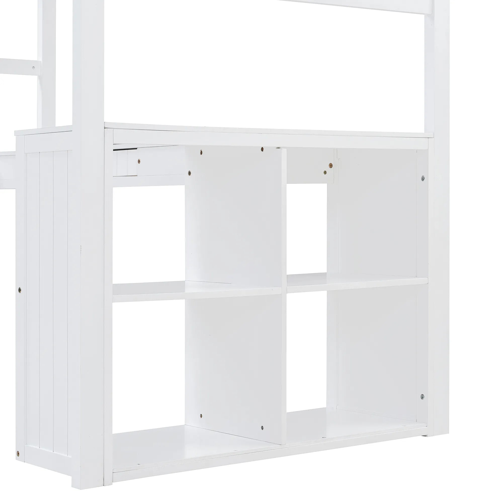 Bellemave® Twin Size Loft Bed with Drawers, Cabinet, Shelves and Desk - Bellemave