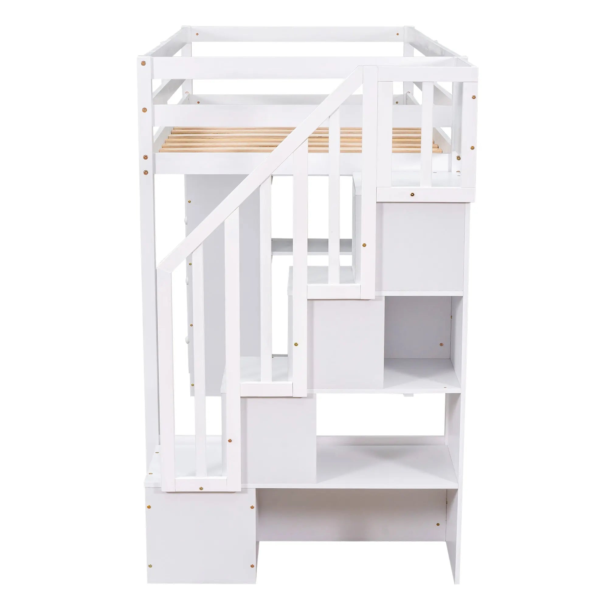 Bellemave® Twin size Loft Bed with Storage Drawers and Stairs - Bellemave