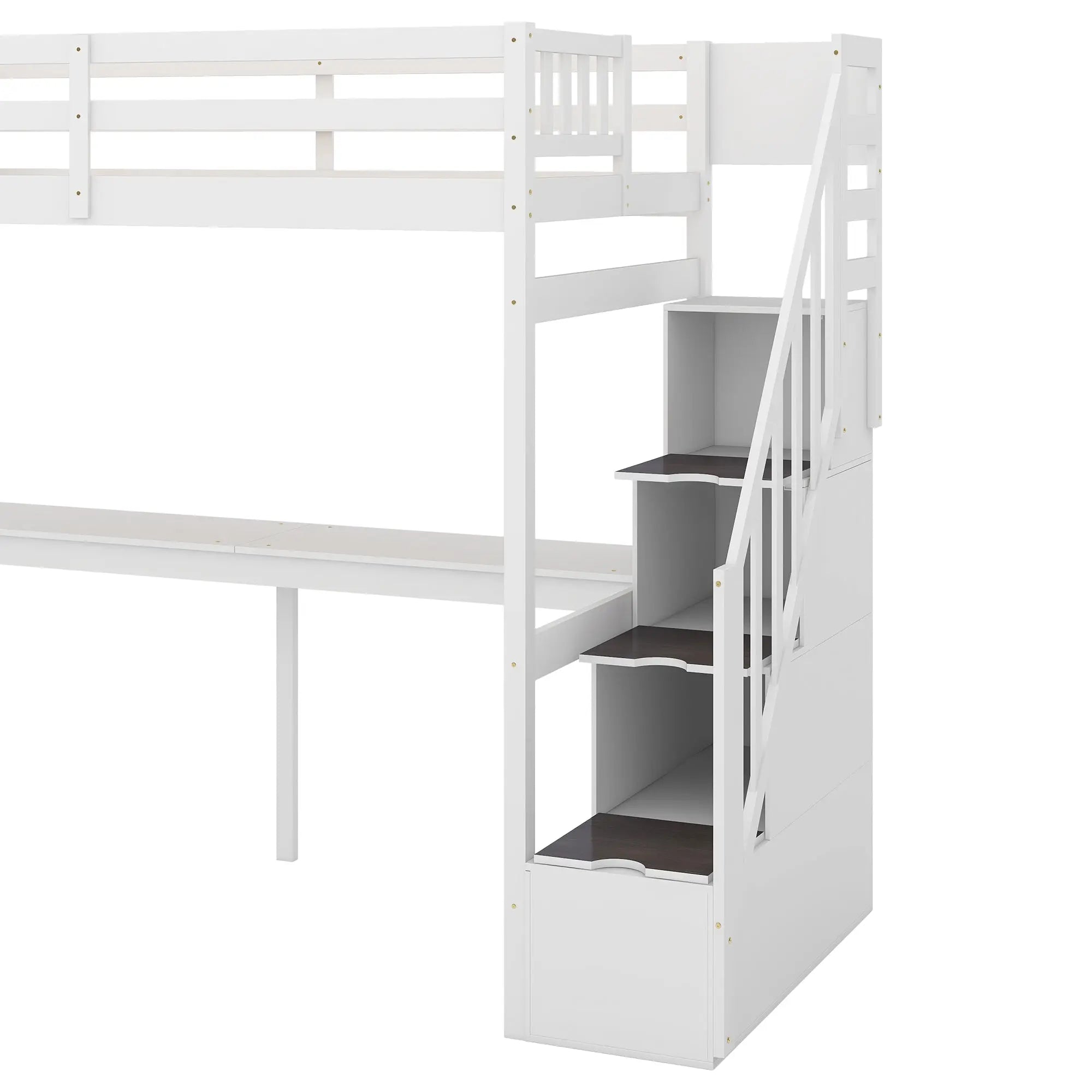 Bellemave® Twin Size Loft Bed with Storage Staircase and Built - in Desk - Bellemave