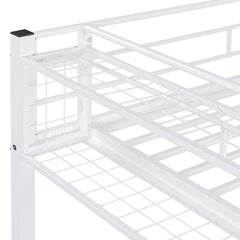 Bellemave® Twin Size loft Bed with Storage Stairs and Upper Grid Storage Shelf, Metal Twin Loft Bed Frame for Adults & Teens - Bellemave