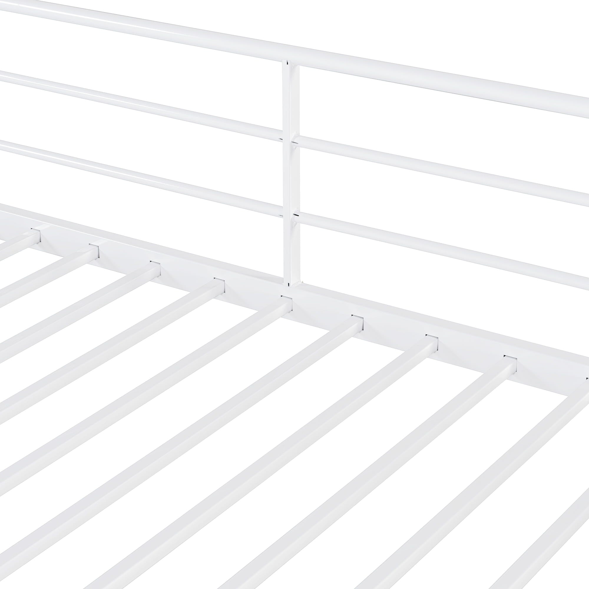 Bellemave® Twin Size loft Bed with Storage Stairs and Upper Grid Storage Shelf, Metal Twin Loft Bed Frame for Adults & Teens - Bellemave