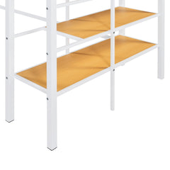 Bellemave® Twin Size loft Bed with Storage Stairs and Upper Grid Storage Shelf, Metal Twin Loft Bed Frame for Adults & Teens - Bellemave