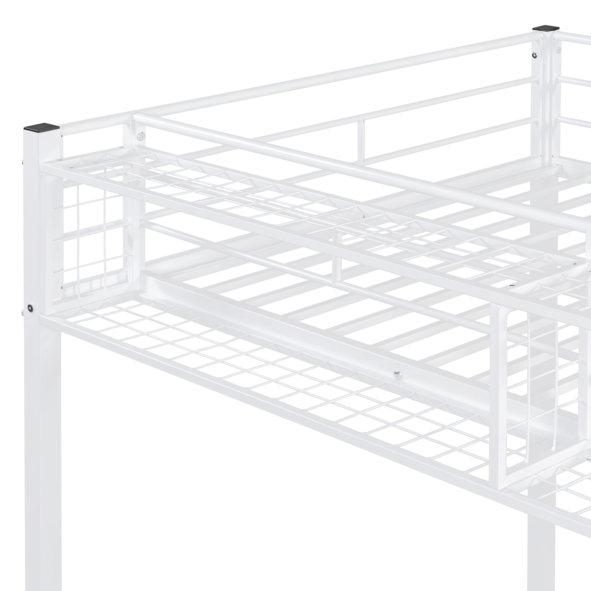 Bellemave® Twin Size loft Bed with Storage Stairs and Upper Grid Storage Shelf, Metal Twin Loft Bed Frame for Adults & Teens - Bellemave