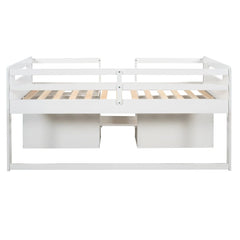 Bellemave® Twin Size Loft Bed with Two Shelves and Two drawers - Bellemave