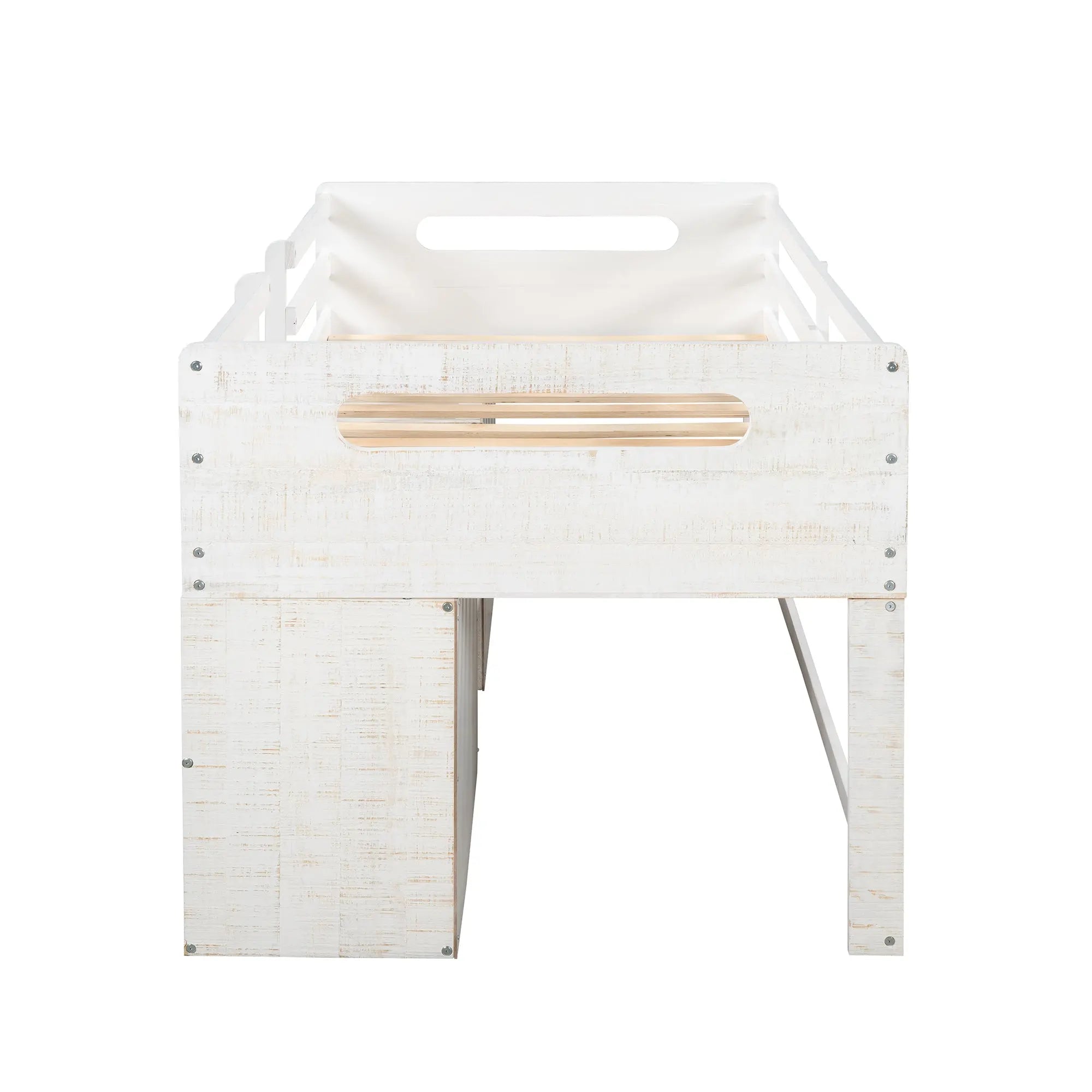 Bellemave® Twin Size Loft Bed with Two Shelves and Two drawers - Bellemave