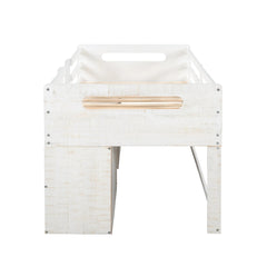 Bellemave® Twin Size Loft Bed with Two Shelves and Two drawers - Bellemave